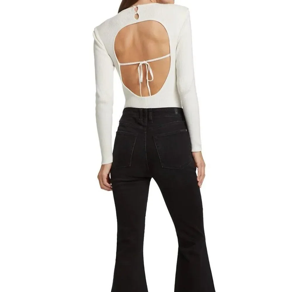 ASTR The Label Felice Ribbed Open Back Bodysuit